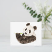Cute Panda, Aziatisch Beer, Waterverf Animal Briefkaart (Staand voorkant)