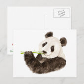Cute Panda, Aziatisch Beer, Waterverf Animal Briefkaart (Voorkant / Achterkant)