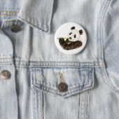 Cute Panda, Aziatisch Beer, Waterverf Animal Ronde Button 5,7 Cm (In situ)