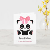 Cute panda baby Happy Birthday Kaart (Gele Bloem)