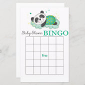 Cute Panda baby shower bingo card (Voorkant / Achterkant)