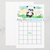 Cute Panda baby shower bingo card (Voorkant / Achterkant)