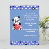 Cute Panda Baby shower Blue Kaart (Staand voorkant)