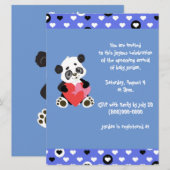 Cute Panda Baby shower Blue Kaart (Voorkant / Achterkant)