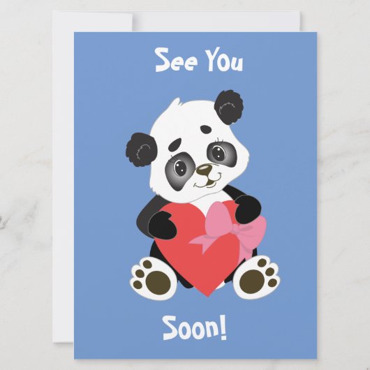Cute Panda Baby shower Blue Kaart (Achterkant)