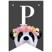 Cute Panda Baby shower Party Bunting Flags Vlaggetjes (Eerste vlag)