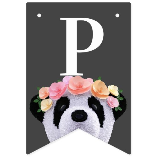 Cute Panda Baby shower Party Bunting Flags Vlaggetjes (Eerste vlag)