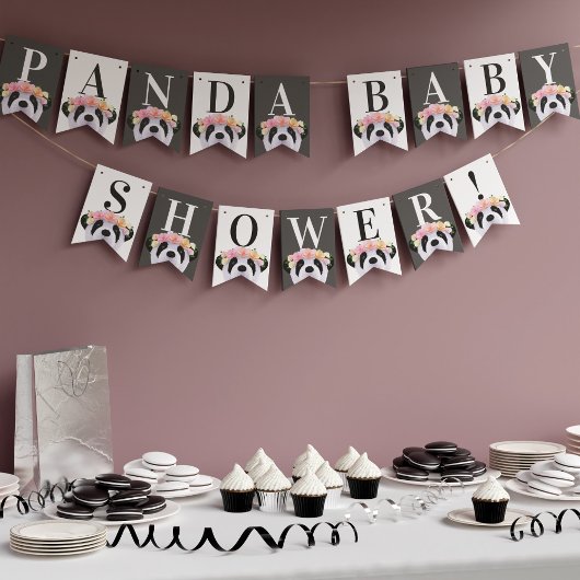 Cute Panda Baby shower Party Bunting Flags Vlaggetjes