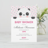 Cute Panda Baby shower Uitnodiging (Staand voorkant)