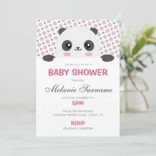 Cute Panda Baby shower Uitnodiging