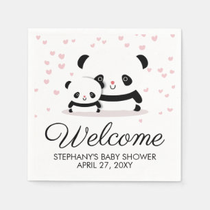 Cute Panda Baby shower Welcome Napkins Servet