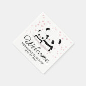 Cute Panda Baby shower Welcome Napkins Servet (Hoek)