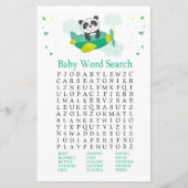 Cute panda Baby shower Word Search game (Voorkant)