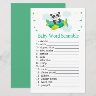 Cute panda Baby word scramble game