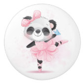 Cute Panda Ballerina Keramische Knop (Voorkant)