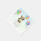 Cute Panda Balloon 1st Birthday Party Servet (Hoek)