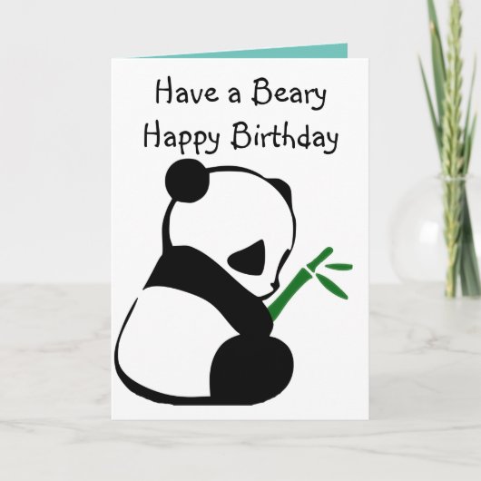 Cute Panda bamboe Kaart (Voorkant)