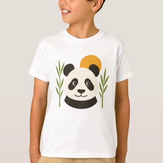 Cute Panda Bamboe Kinder T-Shirt (Voorkant)