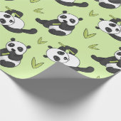 Cute Panda bamboo Animal Pattern Gift Cute Summer Cadeaupapier (Hoek)