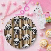 Cute Panda & Bamboo Print Paper Bord (Feest)