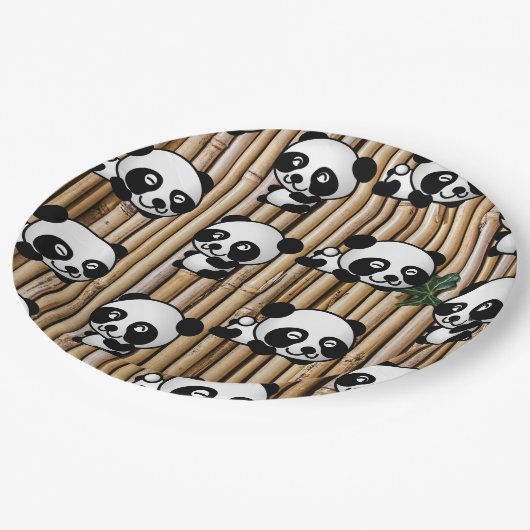 Cute Panda & Bamboo Print Paper Bord (Gekanteld)