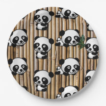 Cute Panda & Bamboo Print Paper Bord