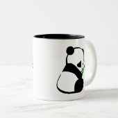 Cute Panda bamboo Tweekleurige Koffiemok (Voorkant rechts)