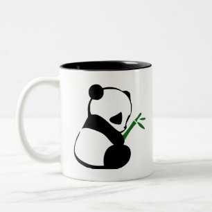 Cute Panda bamboo Tweekleurige Koffiemok