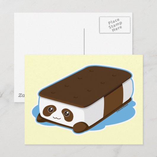Cute Panda Bar Ice Cream Briefkaart (Voorkant / Achterkant)
