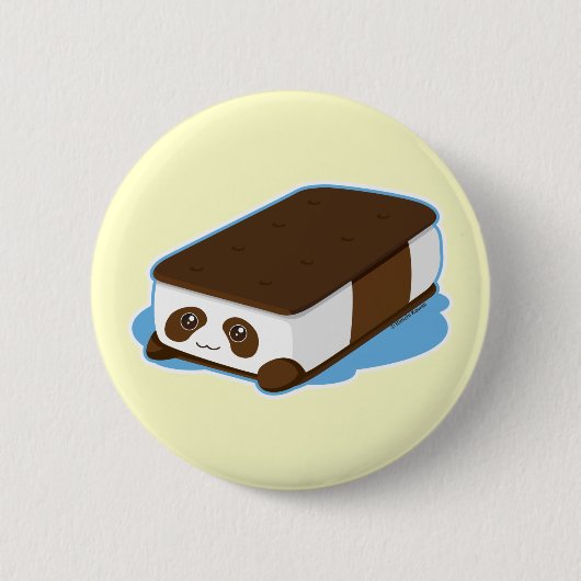 Cute Panda Bar Ice Cream Ronde Button 5,7 Cm (Voorkant)