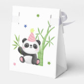Cute Panda Bear Bamboo Birthday  Bedankdoosjes (Achterkant)