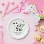 Cute Panda Bear Bamboo Birthday Papieren Bordje (Feest)