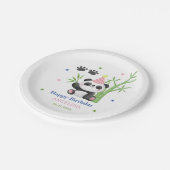 Cute Panda Bear Bamboo Birthday Papieren Bordje (Gekanteld)
