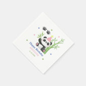 Cute Panda Bear Bamboo Birthday Servet (Hoek)