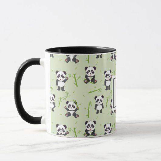 Cute Panda Bear Bamboo Kawaii Animals Monogram Mok (Links)