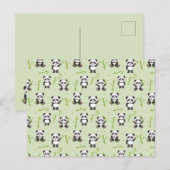 Cute Panda Bear Bamboo Kawaii Animals Pattern Briefkaart (Voorkant / Achterkant)