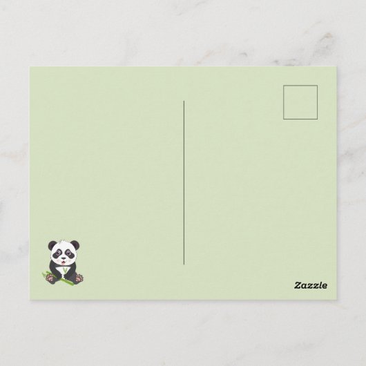 Cute Panda Bear Bamboo Kawaii Animals Pattern Briefkaart (Achterkant)