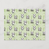 Cute Panda Bear Bamboo Kawaii Animals Pattern Briefkaart (Voorkant)