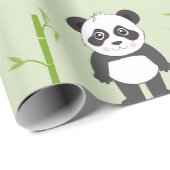 Cute Panda Bear Bamboo Kawaii Animals Pattern Cadeaupapier (Rol Hoek)
