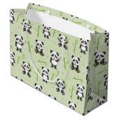 Cute Panda Bear Bamboo Kawaii Animals Pattern Groot Cadeauzakje (Achterkant Gekanteld)