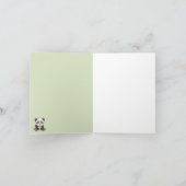 Cute Panda Bear Bamboo Kawaii Animals Pattern Kaart (Binnen)