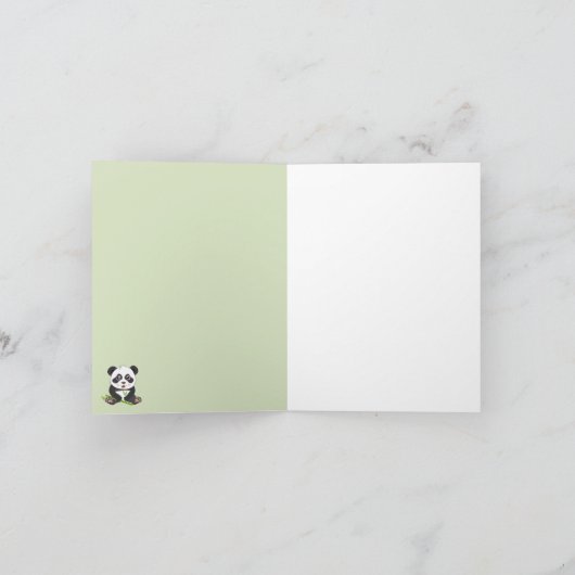 Cute Panda Bear Bamboo Kawaii Animals Pattern Kaart (Binnen)
