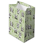 Cute Panda Bear Bamboo Kawaii Animals Pattern Medium Cadeauzakje (Voorkant Gekanteld)