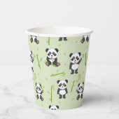 Cute Panda Bear Bamboo Kawaii Animals Pattern Papieren Bekers (Voorkant)