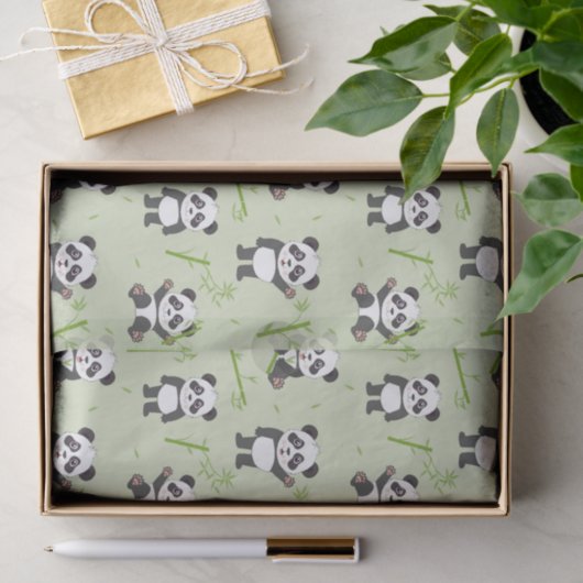 Cute Panda Bear Bamboo Kawaii Animals Pattern Tissuepapier (Geschenk)