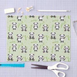 Cute Panda Bear Bamboo Kawaii Animals Pattern Tissuepapier