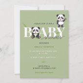 Cute Panda Bear Kawaii Gender Neutral Baby Shower Kaart (Voorkant)