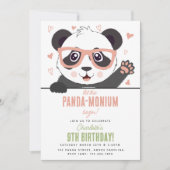 Cute Panda Bear Kawaii Girl Birthday Party Kaart (Voorkant)