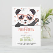Cute Panda Bear Kawaii Girl Birthday Party Kaart (Staand voorkant)