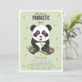 Cute Panda Bear Kawaii Kids Birthday Party Kaart (Staand voorkant)
